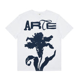 Arte summer tshirt student tops blue rose printing t-shirt casualloose short sleeve trendy