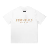essential double line fog shorts icon laminated stereo letter round neck couple pullover