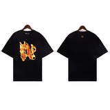 Cross-border pa spray-painted letter short-sleeved palm tree fog high street graffiti logo t