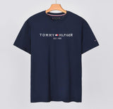 Tommy T Shirts Tommy Printed T-shirt Men's Short Sleeve Summer Crew Neck Cotton Loose