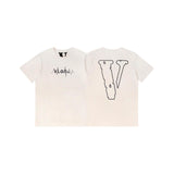 Vlone T Shirt Spring and Summer Embroidery Big V Letter