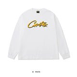 Corteiz patchwork "unicorn arm" print long sleeve american retro casual loose streetwear hip hop t-shirt