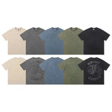 Wholesale saint vanity american washed & drilled short sleeve t-shirt & trendy shorts set for export
