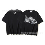 European and american spring/summer ow gradient arrow graphic crew neck short sleeve t-shirt