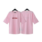 Cross-border pa spray-painted letter short-sleeved palm tree fog high street graffiti logo t