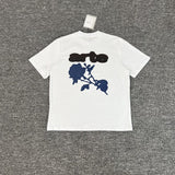 Arte summer tshirt student tops blue rose printing t-shirt casualloose short sleeve trendy