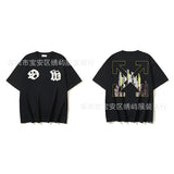 European and american spring/summer ow gradient arrow graphic crew neck short sleeve t-shirt