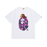 B@pe tshirtsssummertrendy ape head little monkey camouflage couple short sleeve round neck t-shirt men