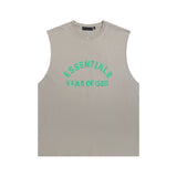 essential double line fog shorts icon laminated stereo letter round neck couple pullover