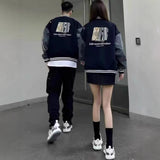 Unisex Baseball Jersey Vintage Embroidered Baseball Jacket PU Jacket