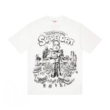 jean snowman printing short sleeve t-shirt christmas co couple outfit