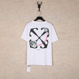 Correct version offow rainbow gradient arrow twill cashew flower graffiti short-sleeved t-shirt