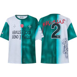 Cross-border american blockcore style patch embroidery t-shirt v-neck sports football uniform mesh quick-drying