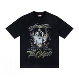 jean snowman printing short sleeve t-shirt christmas co couple outfit