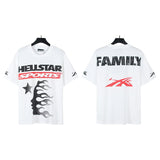american trend high quality loose t-shirt pure cotton front and rear high-definition printing casualcoupletrendy short sleeves