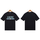 Cross-border wholesale correct version am splash ink flow paint camouflage starry sky graffiti letter short-sleeved high street couple t