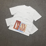 Aime leon dore color block letter high street loose short sleeve t-shirt hoodie long sleeve
