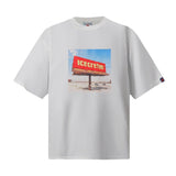 Bbc american high street ice cream flying dog printing short sleeve t-shirt casualshortsloose half lengthjeans summer