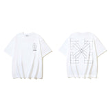 European and american spring/summer ow gradient arrow graphic crew neck short sleeve t-shirt