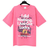 Vtm letter american style no photo printing loose washed distressed short sleeve t-shirt couple outfit