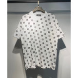 [gram] am peace dove flowing paint graffiti letter starry sky classic logo printing short sleeve couple t-shirt