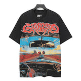 high version gods short sleeve heavy weight washed fog high street skull pure cottonprinting round