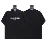 Mm series export wholesale margiela simple style digital four-corner mark couple short-sleeved t-shirtpure cotton high quality