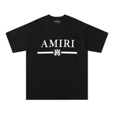 Wholesale amri splatter paint letter logo short sleeve t-shirt couple outfit high quality pure cotton shorts set