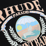 Rhude T Shirts Sunset Beach Cozy Pattern Printed Cotton Casual Loose Short Sleeve Men and Women
