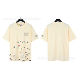 American classic series high street gall retro basic letter d print short sleeve t-shirt