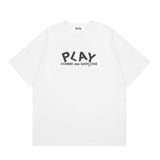 Correct version star kawakubo pla heartembroider short-sleeved pure cotton red heart peach couple t-shirt y