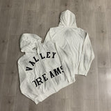 American retro valeforever washed & distressed hotfix rhinestone cotton shorts high street hooded sweatshirt