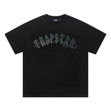trap gradient letter tiger head short sleeve european and american high street trap star printing t-shirt loose s