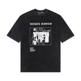 Erd melancholic rich second generation short-sleeved portrait sketch graffiti cross-border new high street loosecasual print
