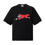 Bbc american high street ice cream flying dog printing short sleeve t-shirt casualshortsloose half lengthjeans summer