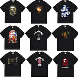 Cross-border wholesale summer classic ape camo lightning print cotton short sleeve t-shirt