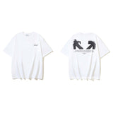 European and american spring/summer ow gradient arrow graphic crew neck short sleeve t-shirt