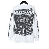 pa long sleeve t-shirt palm tree back letter big logo bat sleeve os dropped shoulders