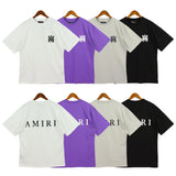 Cross-border wholesale correct version am splash ink flow paint camouflage starry sky graffiti letter short-sleeved high street couple t