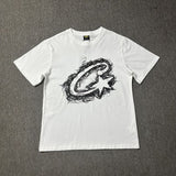 Wholesale foreign trade corteiz devil's island letter logo print short sleeve fog high street couple oversized t-shirt