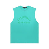 essential double line fog shorts icon laminated stereo letter round neck couple pullover