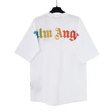 wholesale pa angel coconut tree flame letter logo graffiti paint short-sleeved t-shirt