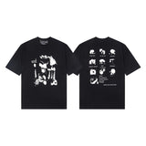 Erd rich second generation loose version american trend quiet eye printing round neck short sleeve t-shirt couple outfit