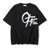 Spring/summer ow splatter graffiti arrow graphic crewneck short sleeve tee