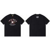 Top-tier! sanrio ou family summer bape seamless crewneck g pure cotton short-sleeve t-shirt for men