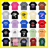 Spder hip hop singer young thug foam letter couple t-shirt pink short
