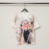 American valley washed distressed printing short-sleeved t-shirt valeforever hoodie sweatshirt long
