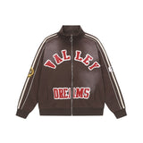 American valley washed distressed printing short-sleeved t-shirt valeforever hoodie sweatshirt long