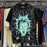 Hs-f summer collection: fog high street washed & distressed heavyweight crew neck graphic tee - couple's style