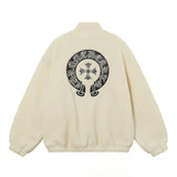 CHH Chrome Heart Coat CH Croix Lamb wool jacket Baseball jacket jacket